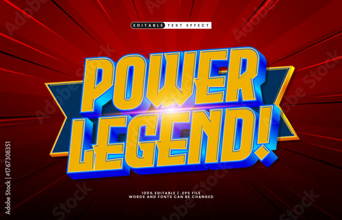 power legend editable text effect for titles and promotion