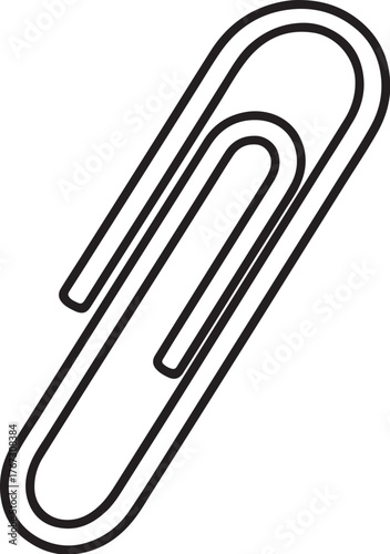 Double-Loop Paperclip in 34 Perspective Vector Illustration.eps