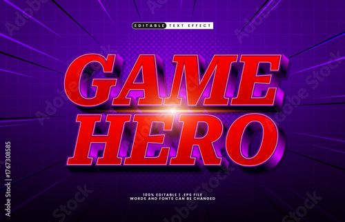 game hero editable text effect for titles and promotion