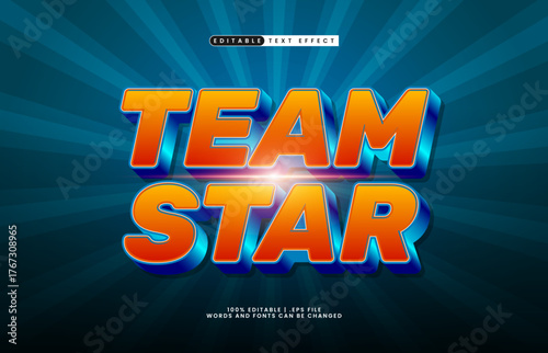 team star editable text effect for titles and promotion