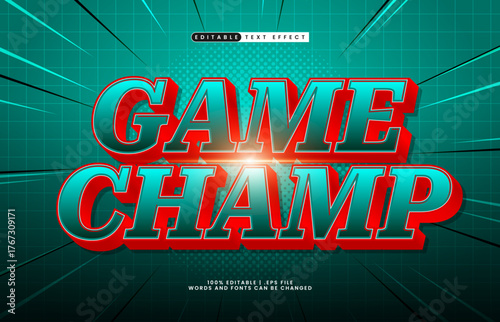 game champ editable text effect for titles and promotion