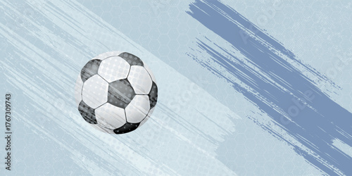 Soccer ball and gal net illustration combined pencil sketch and watercolor sketch.Eps10