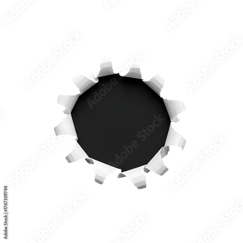 hole in paper Isolated on transparent background