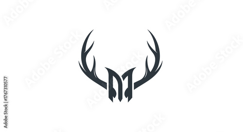 clean minimalist deer antler logo, luxury heritage brand aesthetic, elegant masculine premium identity