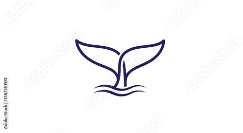 abstract luxury whale tail monoline logo, calm peaceful upscale aesthetic, soft curved minimalist brand identity