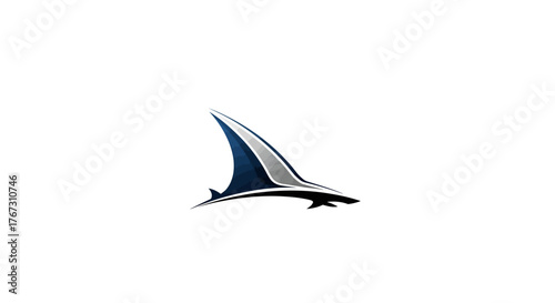 premium minimalist shark fin abstract logo, luxury modern movement concept, elite sports or automotive identity
