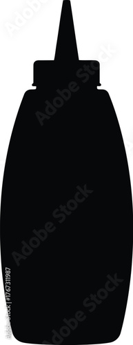 Silhouette of a squeeze bottle with a pointed cap on a white background