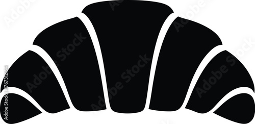 Simple black silhouette of a croissant pastry icon