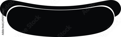 Simple black silhouette of Hot Dog Illustration
