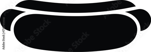 Simple black silhouette of Hot Dog Illustration