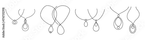 Elegant collection of dainty necklaces featuring pear drop pendants and intricate chain designs