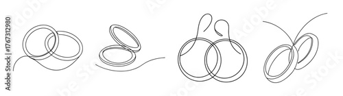 Collection of decorative toe ring designs abstract line art for fashion accessories