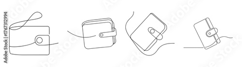 Collection of hand-drawn sketches of compact travel wallets for organizing essentials