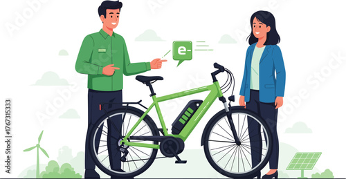 Eco conscious couple loves the new electric bicycle for commuting and recreation
