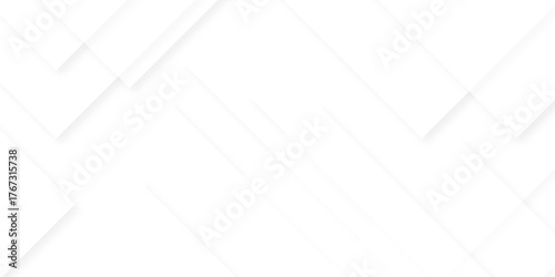 Modern Abstract white background design with layers of textured white transparent material in triangle and squares shapes. White color technology concept geometric line vector background.	
