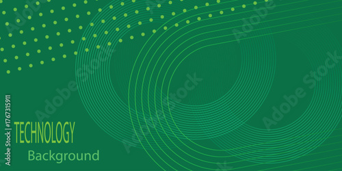 Abstract green gradient background with lines. Geometric stripe line art design.
