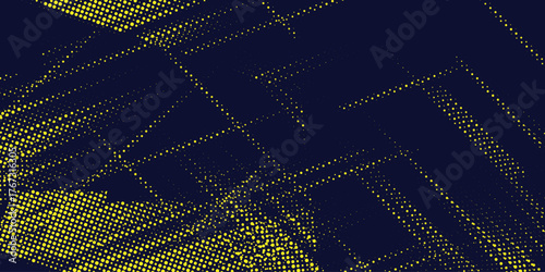 Abstract modern dots halftone yellow and blue color pattern gradient grunge texture background.