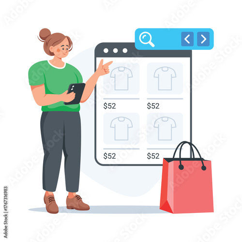 Download this creative illustration of online shopping, ready to use