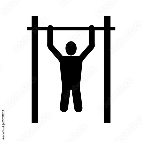 Silhouette of a person performing a pullup exercise on a horizontal bar