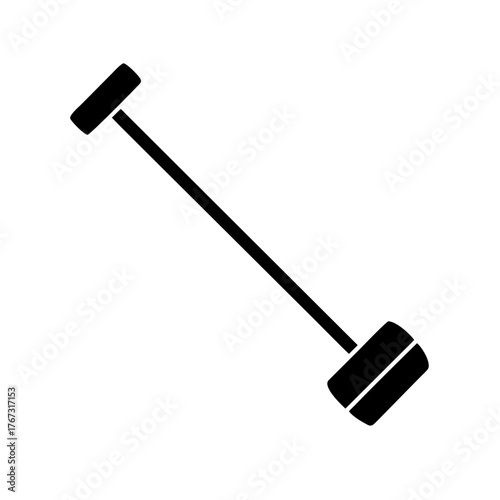 A black silhouette of a shovel isolated on a, representing a tool for digging and excavation, perfect for construction or gardening themes