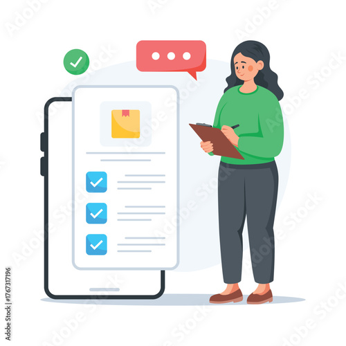 Check this amazing shopping checklist flat concept vector