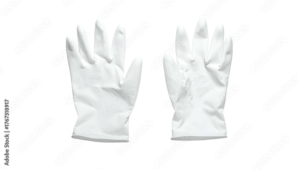 Obraz premium Clean white gloves, palms up, on black background