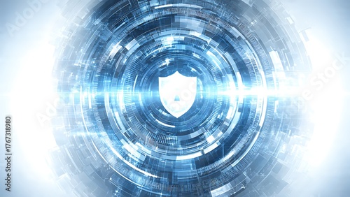 Digital Shield Secure Online Data Protection Symbolizing Cyber Security, Safety, and Privacy