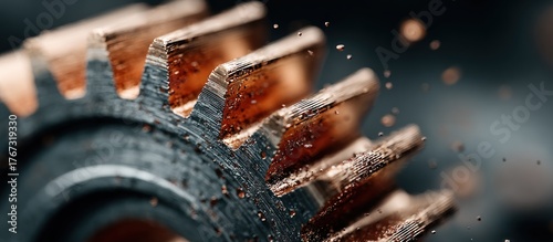 Close-up view of a weathered gear mechanism