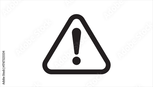 Warning triangle icon with exclamation mark for danger alert and caution notifications