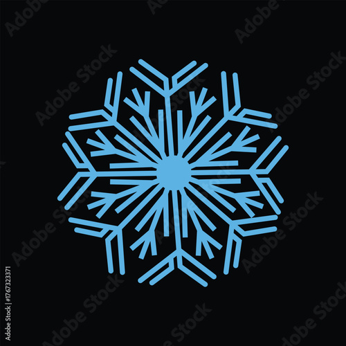 snowflake icon on blake background 