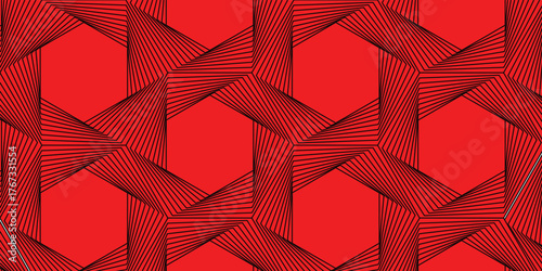 abstract red black stripe line. geometric triangle texture background. hexagon pattern. retro styled concept, Vector illustration.