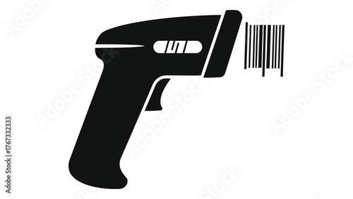 Barcode scanner icon on, a symbol of retail and inventory management system