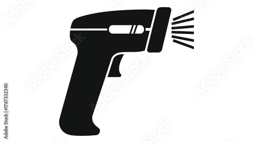 Black infrared thermometer icon on medical thermometer sign vector illustration