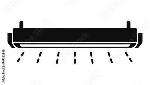 Fluorescent lamp icon on, flat style vector illustration design