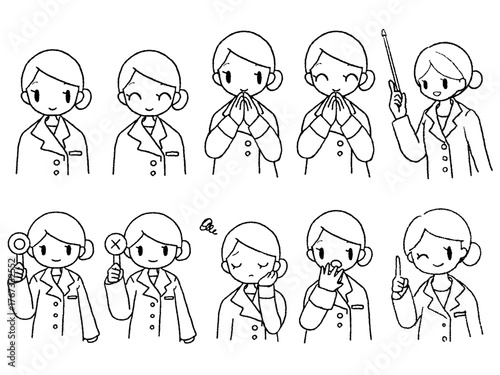 管理栄養士上半身セット白黒１