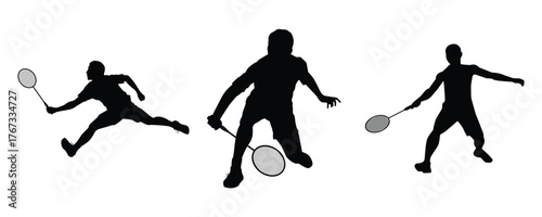 Badminton Players Silhouette