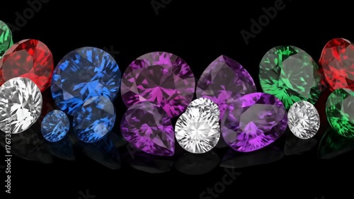 A vivid arrangement of colorful gemstones showcasing their brilliance.