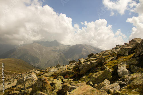 mountain landscape with clouds