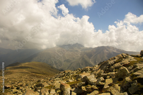 mountain landscape with clouds