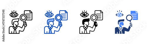 Oversight icon set multiple style collection