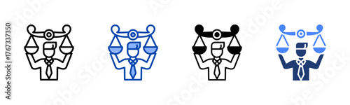 Ethics icon set multiple style collection