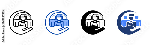 Committee icon set multiple style collection