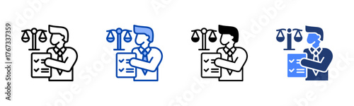 Regulations icon set multiple style collection