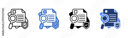 Policy icon set multiple style collection