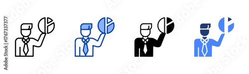 Shareholders icon set multiple style collection