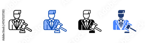 Executive icon set multiple style collection