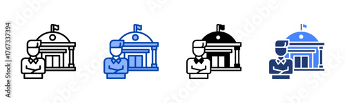 Governance icon set multiple style collection
