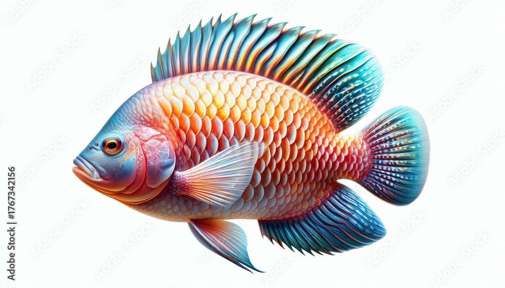 Fototapeta premium Nile tilapia on a white background