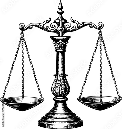 scales of justice, law sketch

