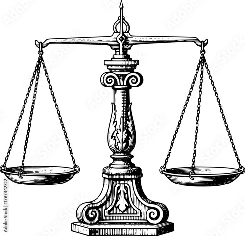 scales of justice, law sketch
